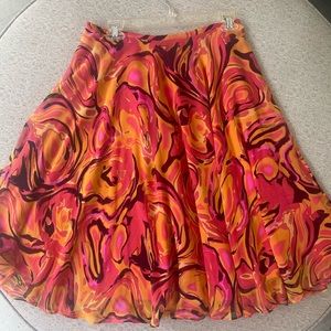 Betsey Johnson silk full skirt vibrant